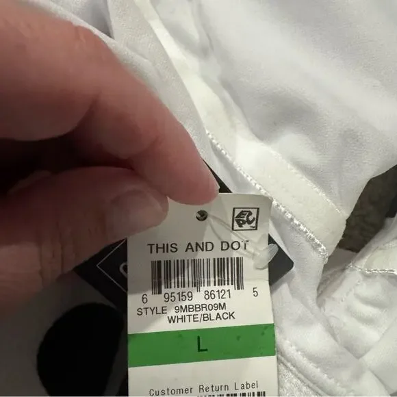 NWT Bar III White & Black Polka Dot Swimsuit One Piece Plunging Neck Size Large - Picture 10 of 10